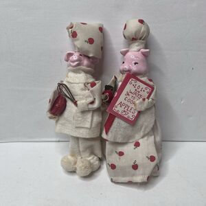 Vintage Style Handmade Chef Pig Cooking Apples Kitchen Decor Folk Art Ornament